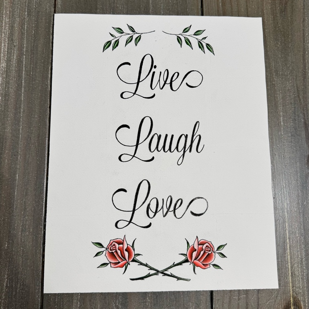 Live Laugh Love Wall Art with Roses